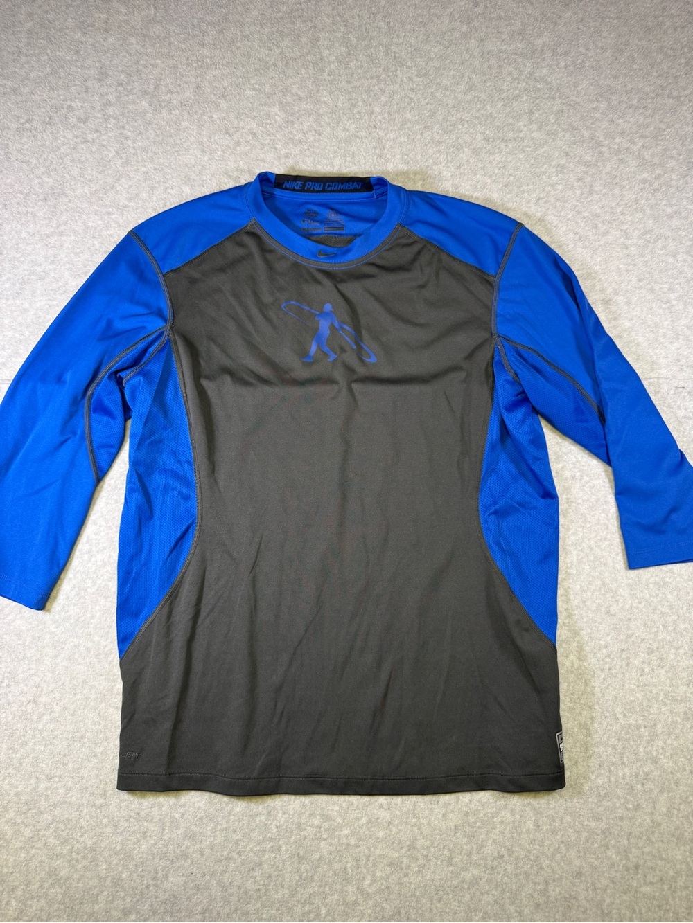 Nike Black and Blue Pro Combat Performance Top Swingman Logo MLB authentic XL